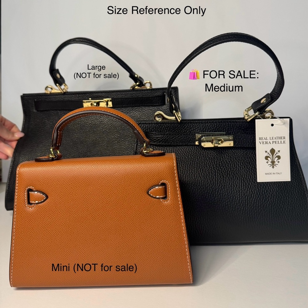 🇮🇹 “Florentina” Black Genuine Italian Leather Purse - Picture 3 of 7